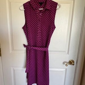 Self tie waist purple light weight dress